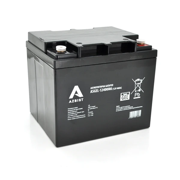 Акумулятор AZBIST Super GEL ASGEL-12400M6, Black Case, 12V 40.0Ah (196x165x173) Q1