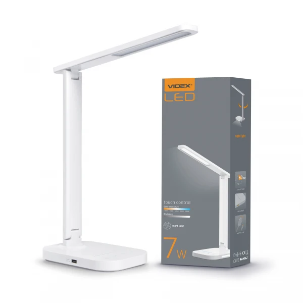 LED настільна лампа VIDEX TF12W 7W 3000-6500K