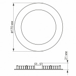LED світильник з регулюванням кольоровості, вбудований круглий VIDEX 12W 3000-6200K С3 - Зображення 3