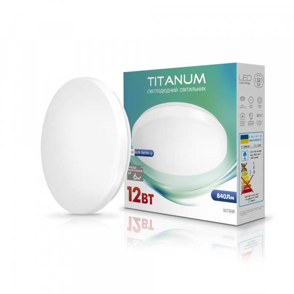 LED світильник настінно-потоловий TITANUM 12W 4100K Матовий
