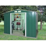 Сарай металевий ECO 262x182x191 см зелений з білим - Зображення 3