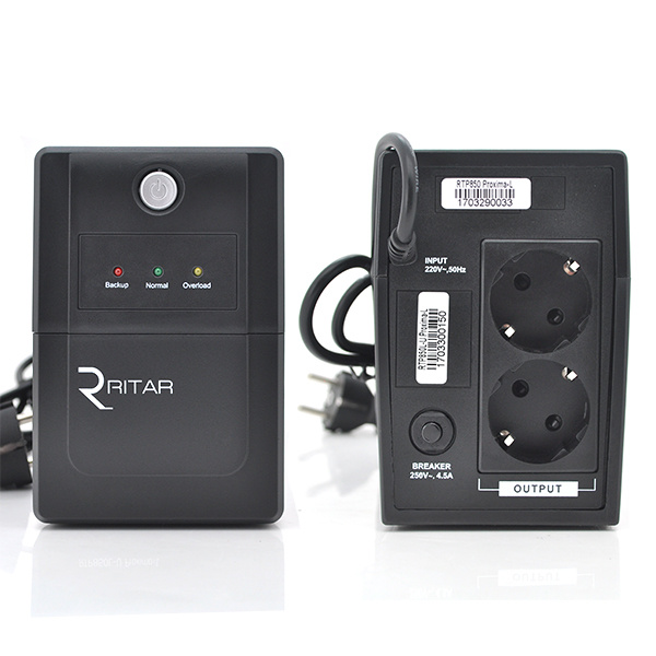 ДБЖ Ritar RTP850 (510W) Proxima-L, LED, AVR, 2st, 2xSCHUKO socket, 1x12V9Ah, plastik Case (310 x 90 x 140) Q4