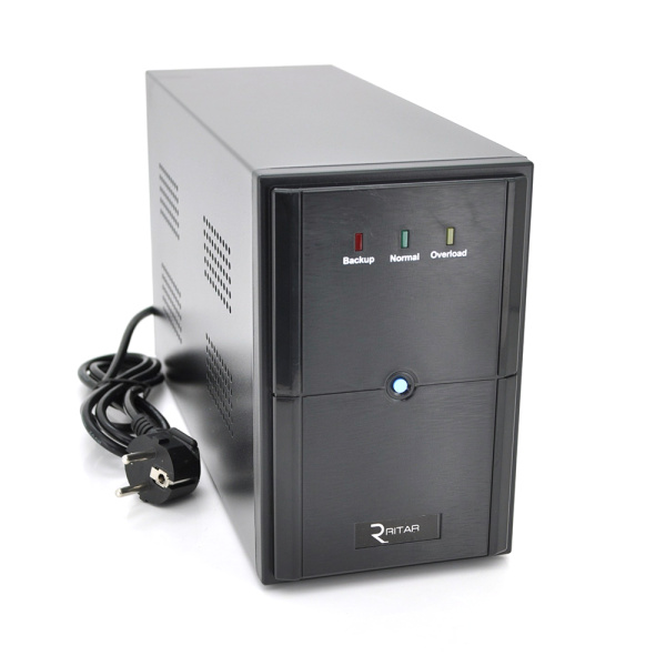 ДБЖ Ritar E-RTM1500 (900W) ELF-L, LED, AVR, 3st, 3xSCHUKO socket, 2x12V9Ah, метал Case Q2 (405*195*285) 11,5 кг (340*120*190)
