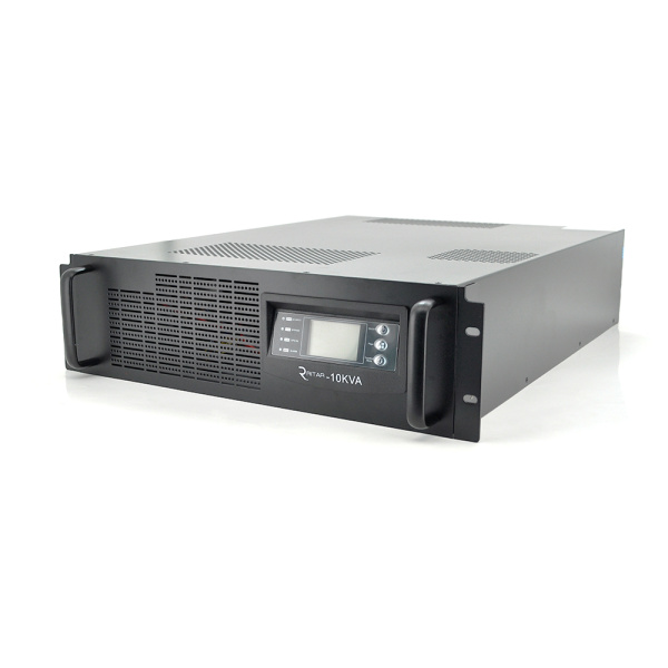 ДБЖ із правильною синусоїдою ONLINE Ritar RT-10KS-LCD, RACK 10000VA (9000Вт), 192 В, Вбудована батарея 12V 7,5 Ah х 16 шт (482*600*130), Q1