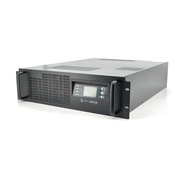 ДБЖ із правильною синусоїдою ONLINE Ritar RT-10KS-LCD, RACK 10000VA (9000Вт), 192 В, Вбудована батарея 12V 7,5 Ah х 16 шт (482*600*130), Q1
