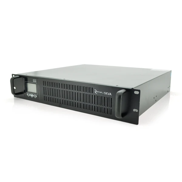ДБЖ із правильною синусоїдою ONLINE Ritar RT-1KS-LCD, RACK 1000VA (900Вт), 24 В, Вбудована батарея 12V 7,5 Ah х 2 шт (482*440*87), Q2