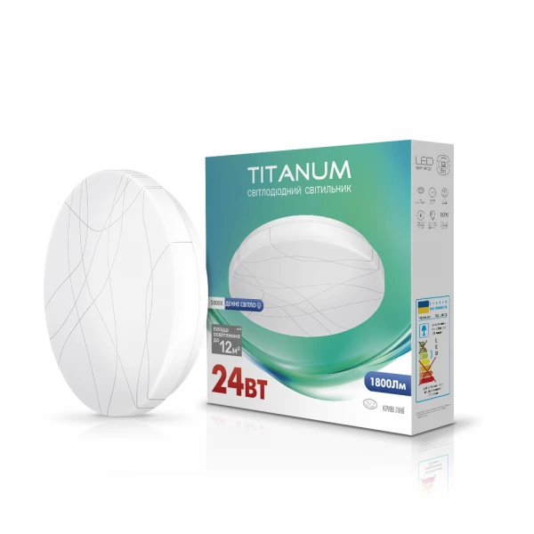 LED світильник настінно-потолковий TITANUM 24W 5000K Криві лінії