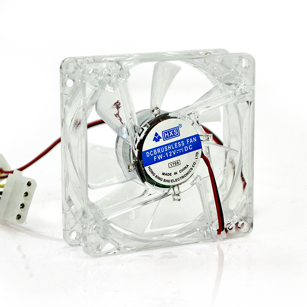Кулер корпусних Merlion HXS 8025 прозрачний DC sleeve fan Molex 4+4pin - 80*80*25мм, 1500об/хв