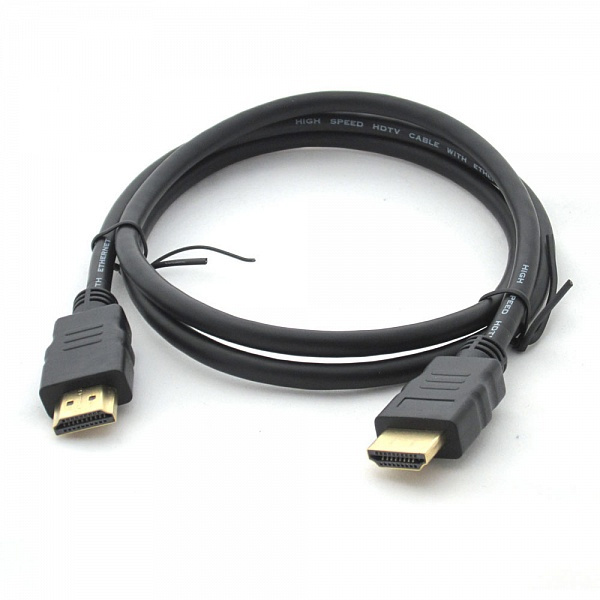 Кабель Merlion HDMI-HDMI HIGH SPEED 0.5m, v1.4, OD-7.5mm, круглий Black, конектор Black, (Пакет) Q500