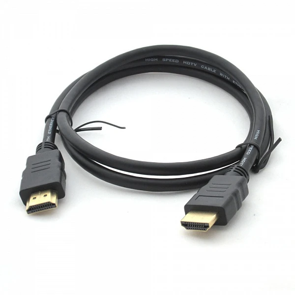 Кабель Merlion HDMI-HDMI HIGH SPEED 0.5m, v1.4, OD-7.5mm, круглий Black, конектор Black, (Пакет) Q500