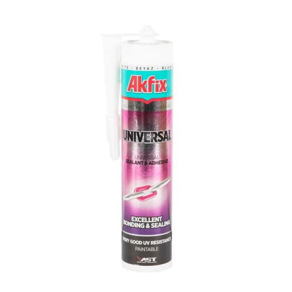 Клей-герметик AKFIX MS Polimer "All Bond" Universal 290 мл білий AMS22