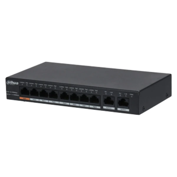 8-портовий РоЕ Гб/с комутатор 8xPOEх1000Mб + 2x RJ45х100Mб DH-PFS3010-8GT-96