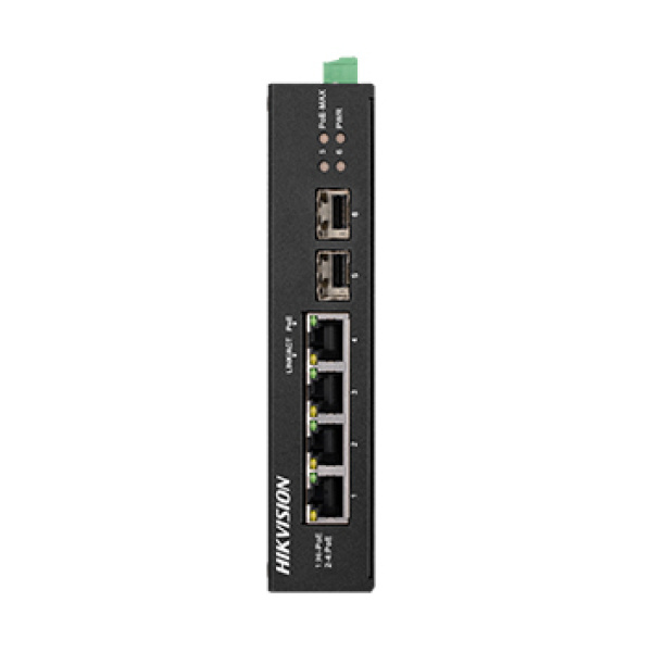 8-портовий некерований POE комутатор Hikvision DS-3T0310HP-E/HS, 6x (100Мбіт/с) PoE + 2x (100Мбіт/с) Hi-PoE + 1x (1000Мбіт/с)