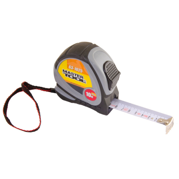 Рулетка MASTERTOOL 10 м 25 мм із фіксатором полотна 63-1025