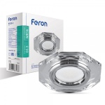 Вбудований світильник Feron 8020-2 MR16 срібло срібло з led підсвічуванням SMD3014 12leds (6500K) (4534)