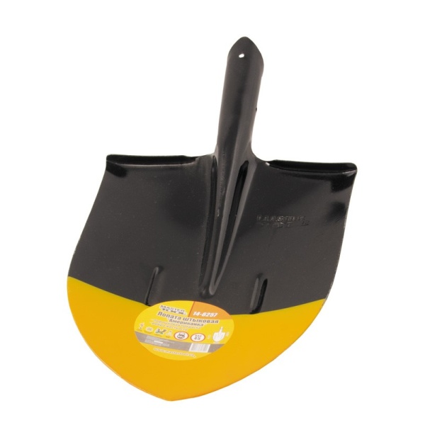 Лопата штикова MASTERTOOL "Американка" 240х290х425 мм чорно-жовта фарбування 0.9 кг 14-6257