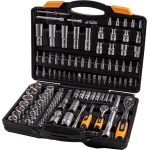 Набір торцевих насадок MASTERTOOL PROFI CrV 1/4"-1/2" тріскачка що підовжується 72 зуба 111 шт кейс 78-5112
