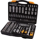 Набір торцевих насадок MASTERTOOL PROFI CrV 1/4"-1/2" тріскачка що підовжується 72 зуба 111 шт кейс 78-5112