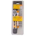 Набір торцевих насадок MASTERTOOL PROFI CrV 1/4" 4-13 мм підовжувач 100 мм тріскачка 72Т 12 шт 78-1412 - Зображення 2