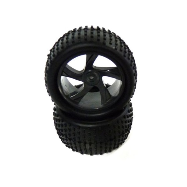 1:18 Tire and Black Rim for Truggy (23626B+28652) 2P