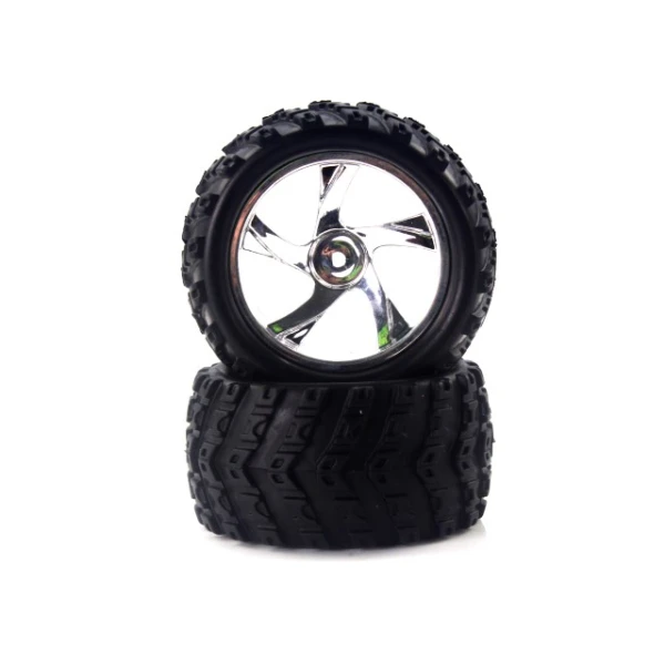28663V 1:18 Tire And Chrome Rim For Monster Truck (23626v+28662) 2p