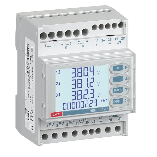Аналізатор мережі Nemo D4-Le+RS485 Вх. 1/5A 80-265Vca/100-300Vcc IMP+RS485