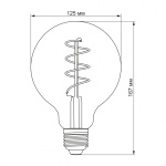 LED лампа VIDEX Filament G125FASD 5W E27 2200K 220V диммерна (VL-G125FASD-05272) - Зображення 3