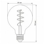 LED лампа VIDEX Filament G95FASD 5W E27 2200K 220V диммерна (VL-G95FASD-05272) - Зображення 4