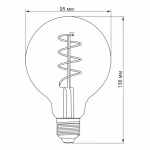 LED лампа VIDEX Filament G95FASD 5W E27 2200K 220V диммерна (VL-G95FASD-05272) - Зображення 4