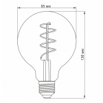LED лампа VIDEX Filament G95FGD 4W E27 2100K 220V (VL-G95FGD-04272) - Зображення 4