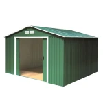 Сарай металевий ECO 362,7x322x196 см зелений з білим - Зображення 2