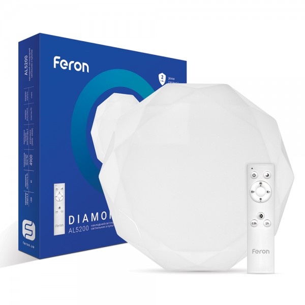 Світлодіодна люстра Feron AL5200 60W коло, 4900Lm 2700K-6400K 510*85mm (5756)