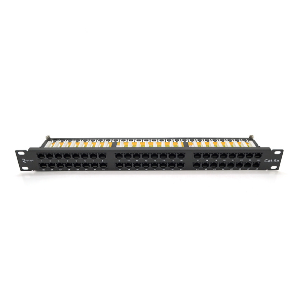Патч-панель Ritar 48 портів UTP DUAL кат 5Е 19" 1U НЕ екранована чорна Q10