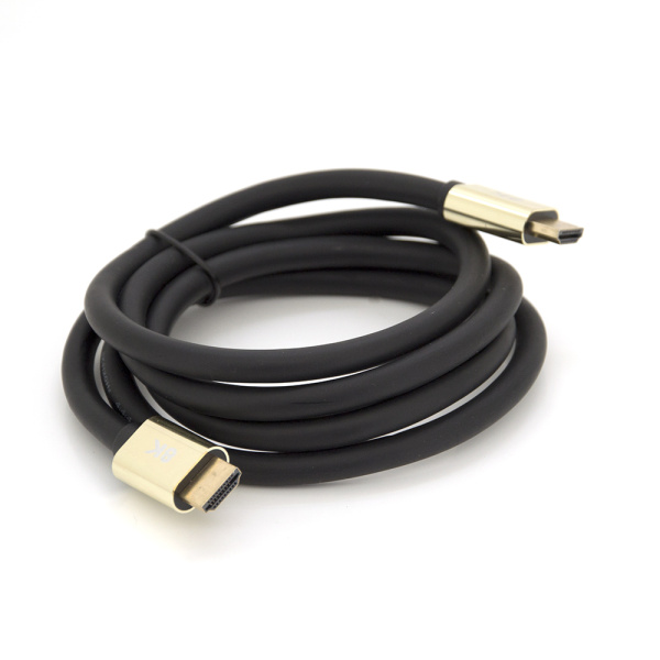 Кабель Merlion HDMI-HDMI 8K Ultra HD (7680x4320P), 5.0m, v2,1, круглий Black, конектор Blue, Blister-box, Q50