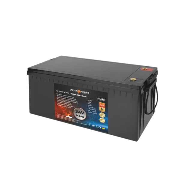 Акумулятор LP LiFePO4 24V (25,6V) - 140 Ah (3584Wh) (BMS 80A) пластик