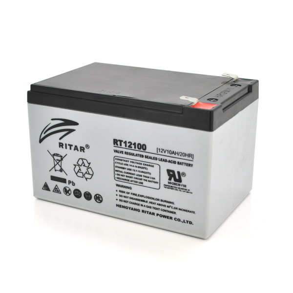 Акумуляторна батарея AGM RITAR RT12100S, Gray Case, 12V 10.0Ah ( 151 х 98 х 95 (101 ) ) Q6