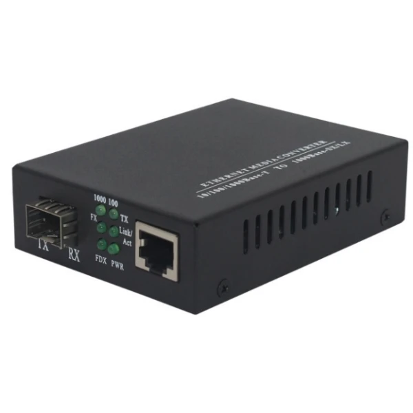 Медіаконвертер під SFP модуль (IC+175), 10M/100M/1000M, (0+70°C), + блок живлення 5V 2A (євро вилка) Q10