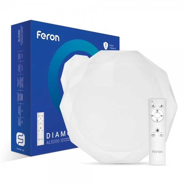 Світлодіодна люстра Feron AL5200 36W коло, 2880Lm 2700K-6400K 410*90mm (5984)