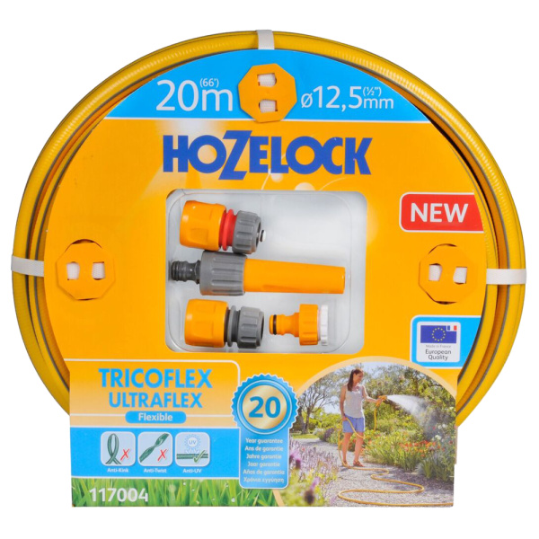Набір для поливу HoZelock 117004 шланг Ultraflex 12,5 мм 20 м + конектори