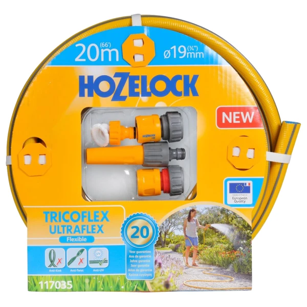 Набір для поливу HoZelock 117035 шланг Ultraflex 19 мм 20 м + конектори