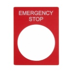 Табличка маркувальна EMERGENCY STOP червона прямокутна для кнопок XB2 - Зображення 2