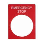 Табличка маркувальна EMERGENCY STOP червона прямокутна для кнопок XB2 - Зображення 2