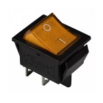 KCD2-201N YL/B 220V Перемикач 1 кл. жовтий з підсвічуванням
