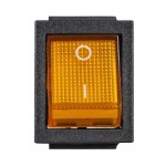 KCD2-201N YL/B 220V Перемикач 1 кл. жовтий з підсвічуванням - Зображення 2