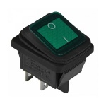 KCD2-201NW GR/B 220V Перемикач 1 кл. вологозащ. зелений з підсвічуванням