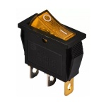KCD3-101N 220V YL/B Перемикач 1 кл. жовтий з підсвічуванням