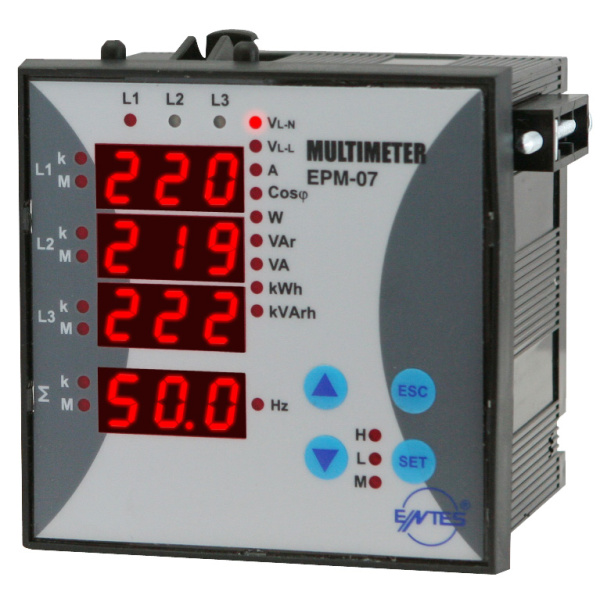 Аналізатор сегментний 96х96 Кл.1.0, Вх.1A/5A, з RS-485, 45-265 VAC/DC