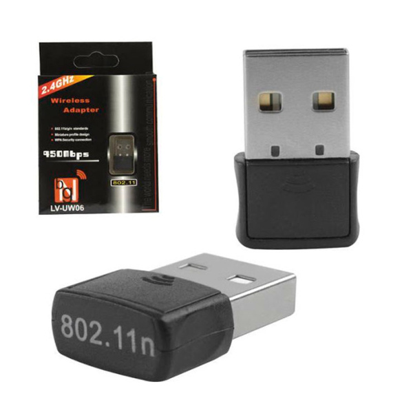 Бездротовий мережевий адаптер Wi-Fi-USB Merlion CL-UW06, RT7601, 802.11bgn, 450MB, 2.4GHz, WIN7/XP/Vista/2K/MAC/LINUX, Blister Q400