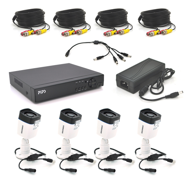 Комплект відеоспостереження Indor AHD 010-4-5MP PiPo+ GreenWave (Xmeye)