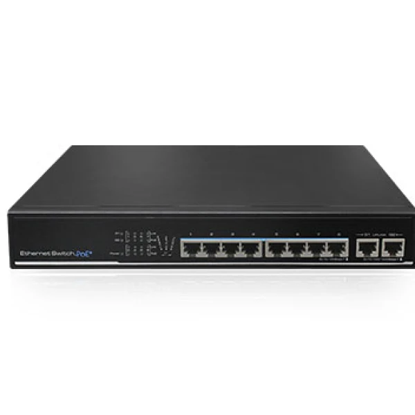 8-портовий PoE комутатор UTEPO SF10P-HM, 8x RJ45 (10/100M) з PoE + 2x RJ45 (10/100/1000M)